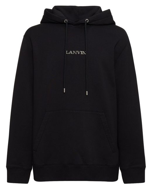 Lanvin Logo Embroidery Oversized Cotton Hoodie