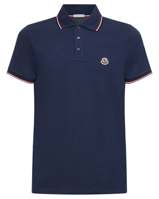 Moncler Logo Patch Cotton Polo Shirt