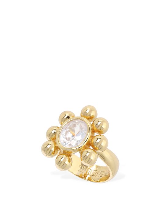 Timeless Pearly Flower Crystal Thick Ring