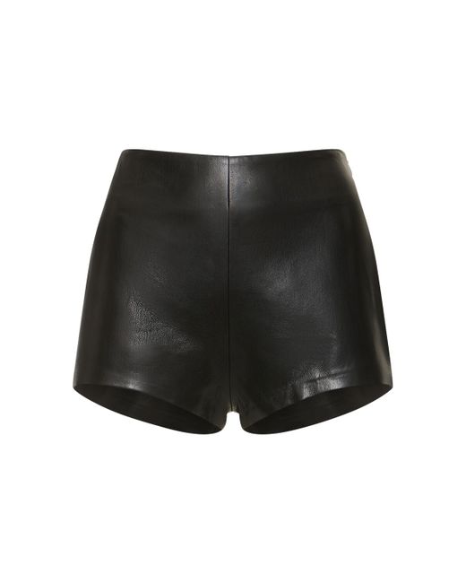 The Andamane Polly High Rise Faux Leather Shorts