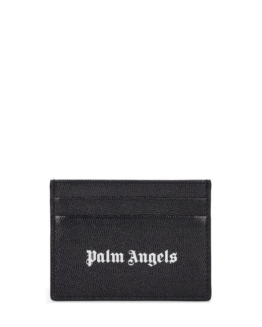 Palm Angels Logo Print Leather Card Holder