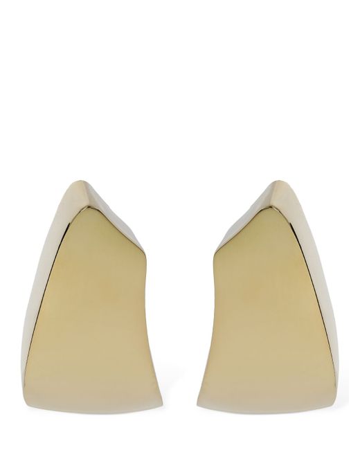 Saint Laurent Modernist Triangle Brass Earrings