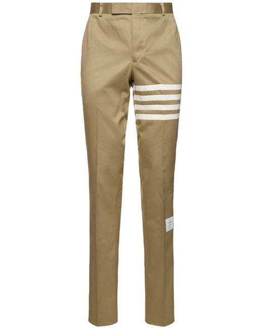Thom Browne Logo Cotton Straight Pants