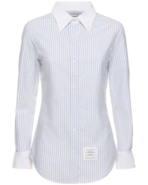 Thom Browne Oxford Cotton Striped Classic Shirt