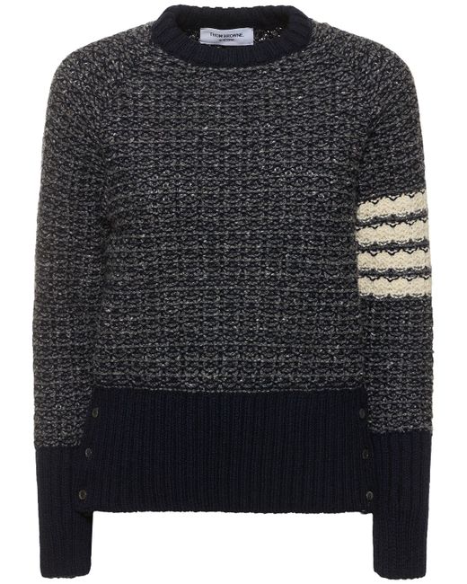 Thom Browne Wool Mohair Knit Crew Neck Sweater