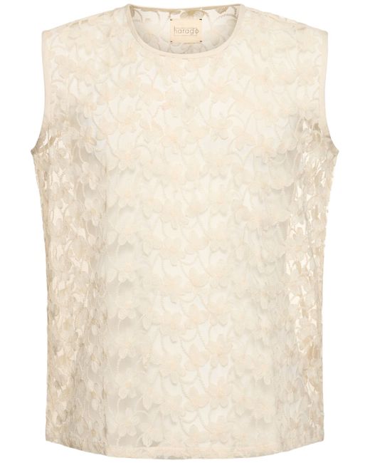 Harago Cotton Lace Tank Top