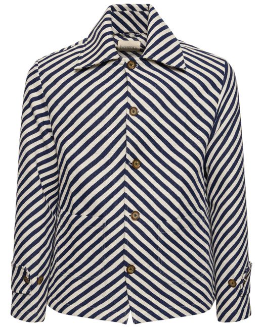 Harago Diagonal Stripe Cotton Coach Jacket