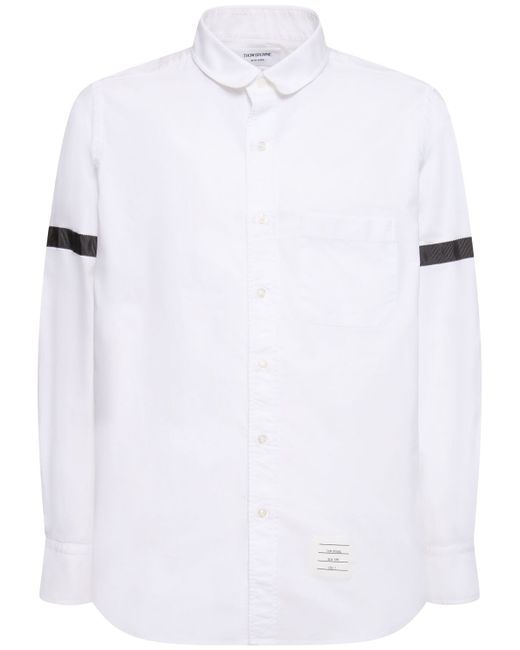 Thom Browne Straight Fit Mini Round Collar Shirt