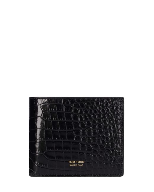 Tom Ford Logo Croc Embossed Leather Wallet