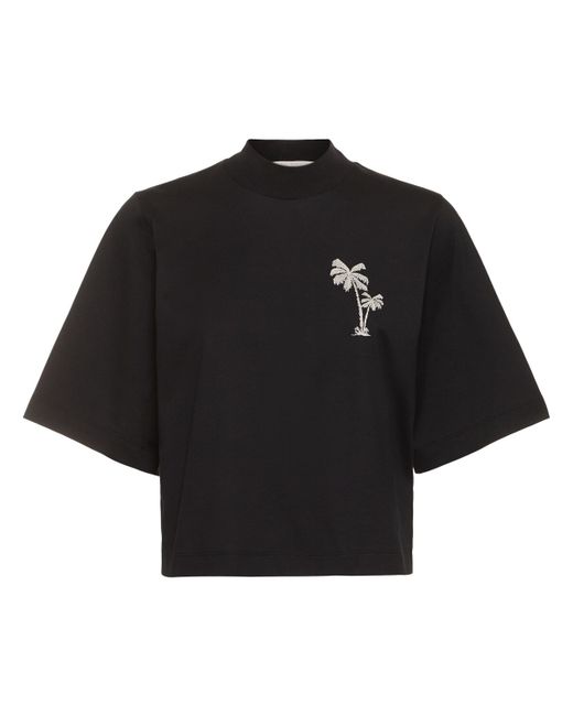 Palm Angels Palms Cropped Cotton T-shirt