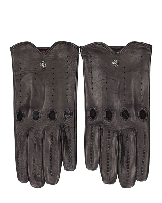 Ferrari Logo Leather Heritage Gloves