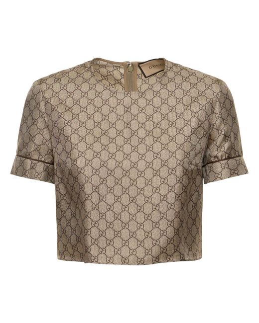 Gucci Gg Supreme Printed Silk Twill T-shirt