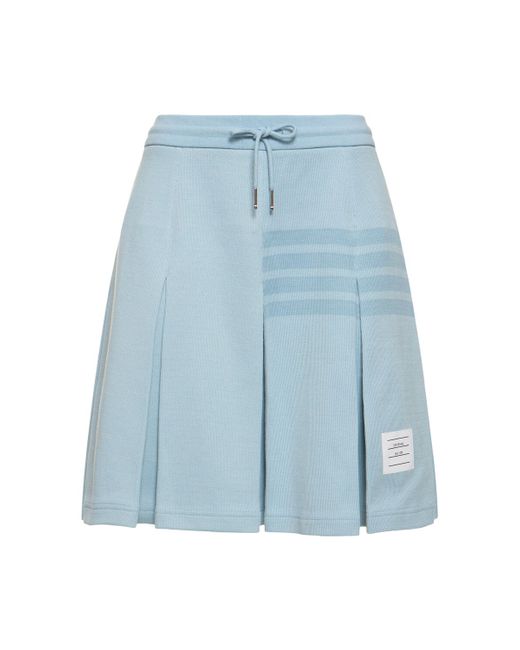 Thom Browne Cotton Jersey Pleated Mini Skirt