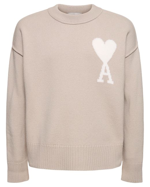 AMI Alexandre Mattiussi Adc Felted Wool Knit Sweater