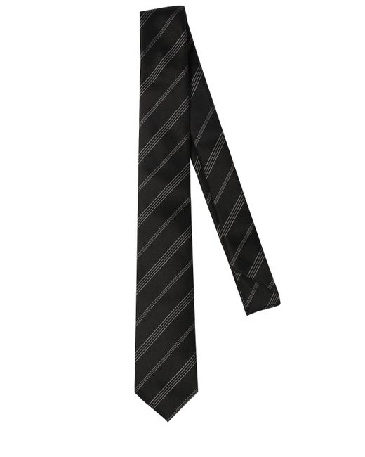 Saint Laurent 5cm Double Striped Silk Tie