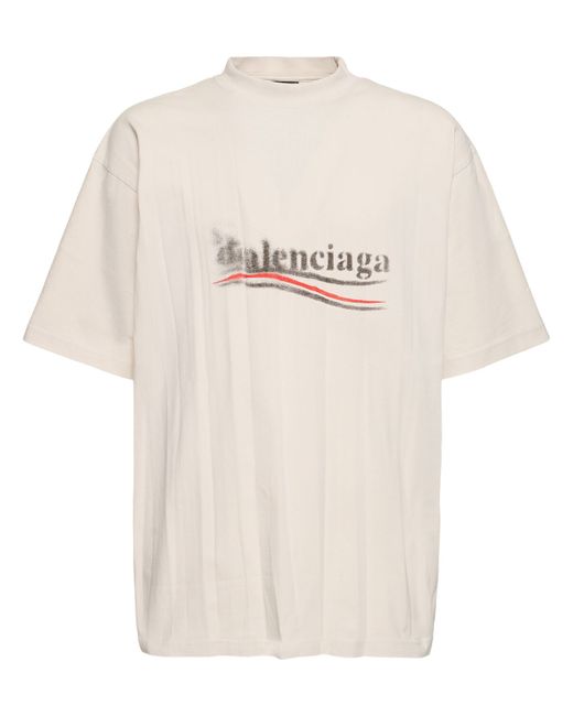 Balenciaga Political Stencil Logo Cotton T-shirt