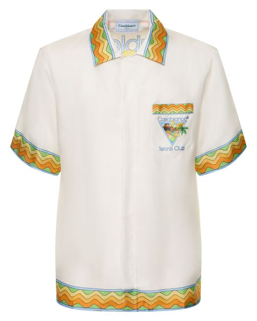 Casablanca Tennis Club Print Silk Shirt
