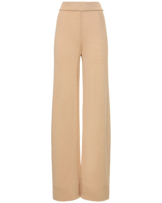 Ermanno Scervino Ribbed Cotton Jersey High Rise Pants