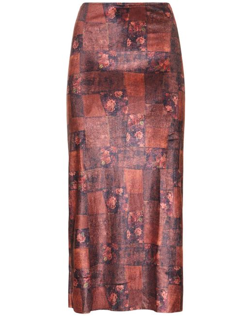 WeWoreWhat Printed Stretch Jersey Maxi Skirt