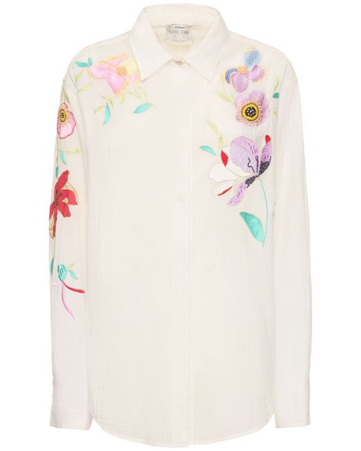 Forte-Forte Heaven Embroidered Cotton Voile Shirt