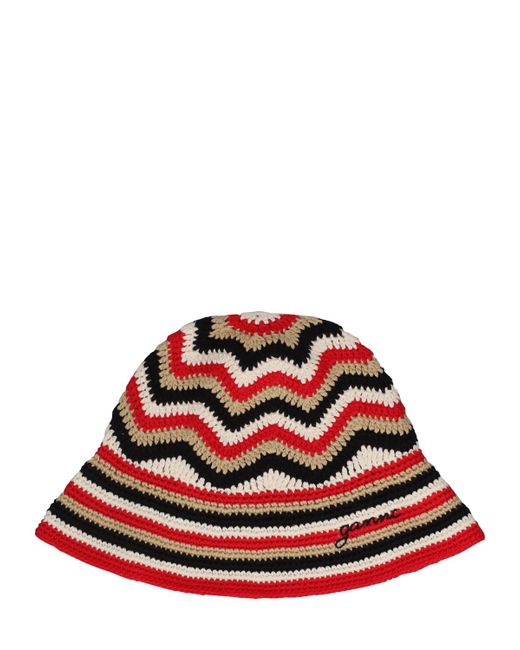 Ganni Organic Cotton Crochet Bucket Hat