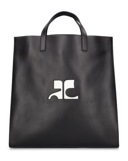 Courrèges Logo Leather Tote Bag