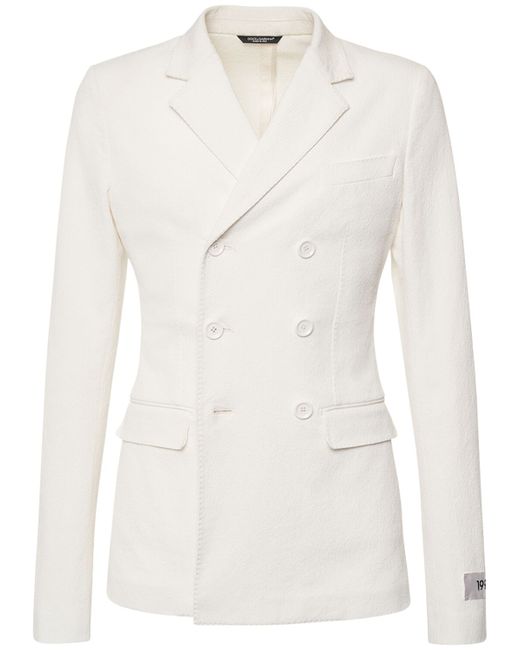 Dolce & Gabbana Cotton Blend Double Breasted Jacket