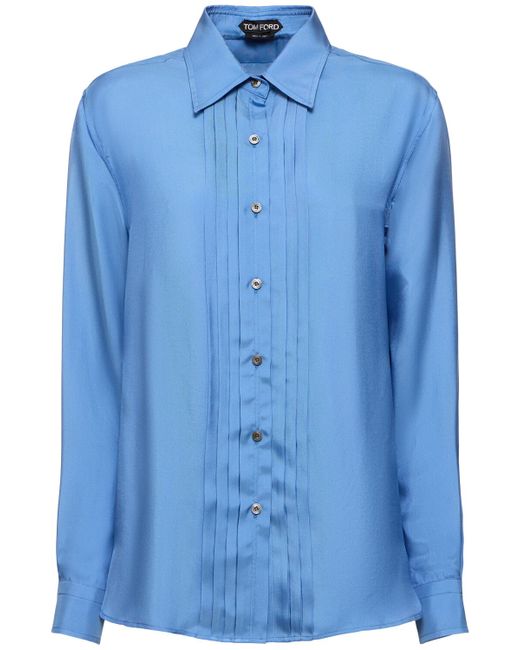 Tom Ford Satin Shirt W Pleated Front