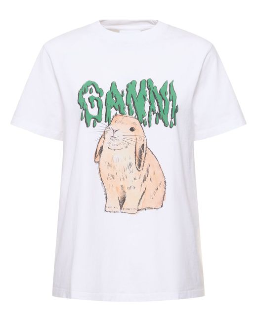 Ganni Bunny Cotton T-shirt
