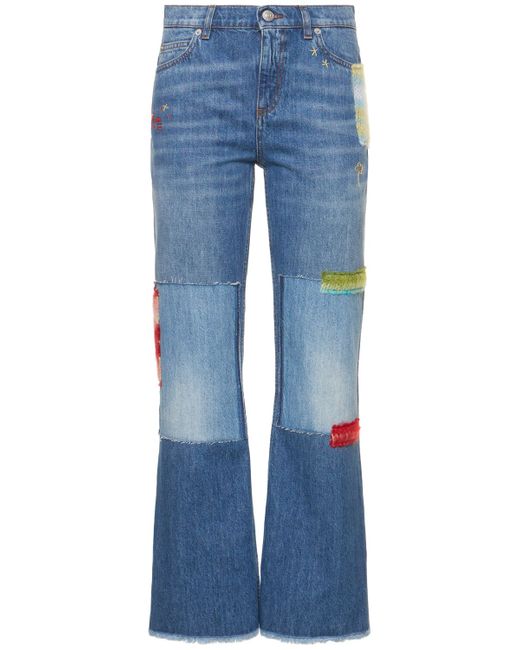 Marni Denim Flared Jeans W Patches