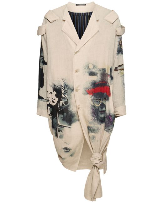 Yohji Yamamoto Printed Linen Coat