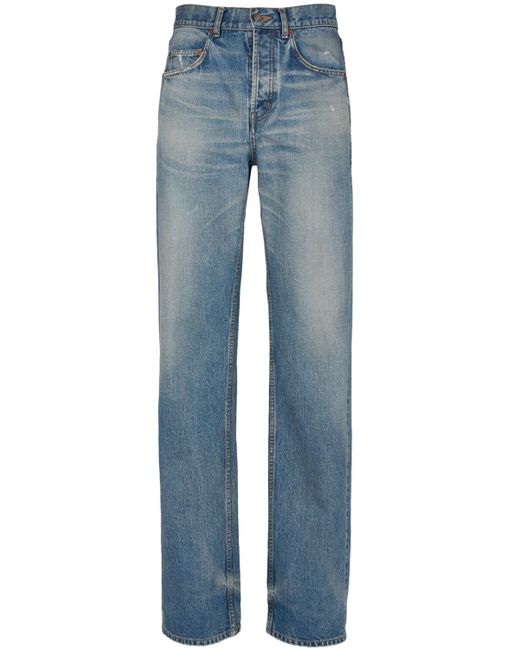 Saint Laurent Adjusted Maxi Cotton Denim Long Jeans