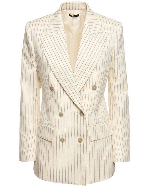 Tom Ford Wool Silk Pinstriped Jacket
