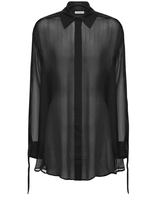 St.Agni Pinstripe Silk Shirt