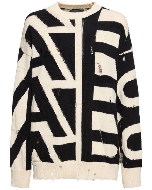 Marc Jacobs Distressed Monogram Oversize Sweater
