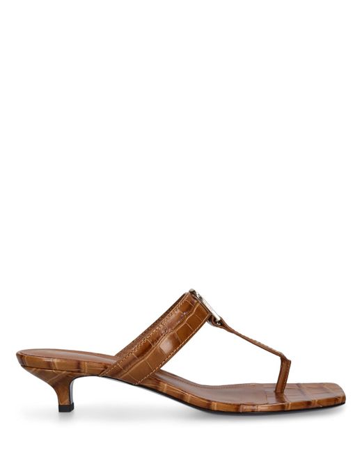 Totême 35mm Croc Embossed Leather Thong Sandals