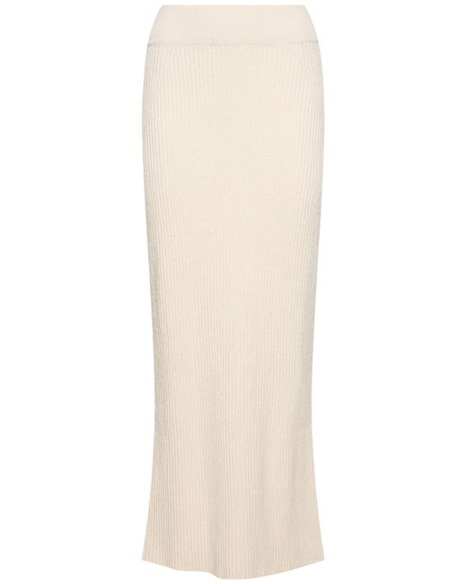 Totême Bouclé Knit Cotton Blend Long Skirt