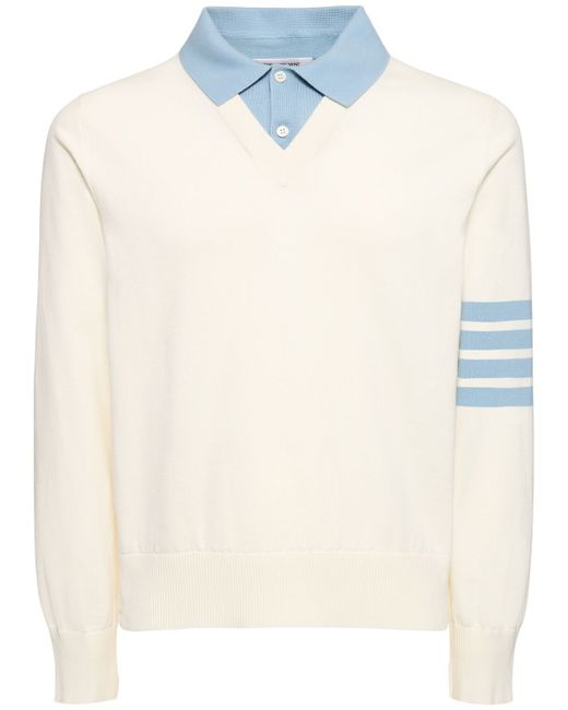 Thom Browne Layered V Neck Polo Sweater