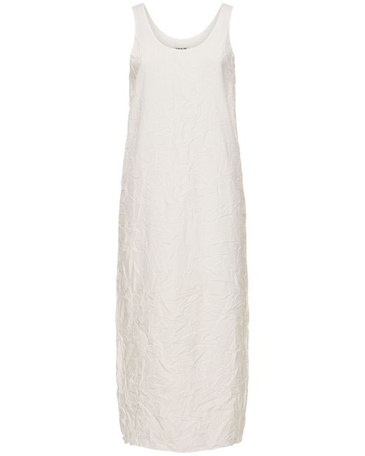 Auralee Wrinkled Cotton Twill Maxi Dress