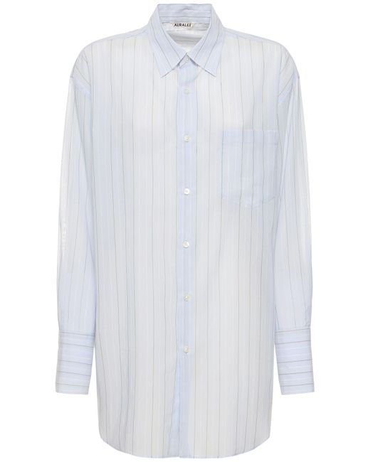 Auralee Striped Organza Cotton Shirt