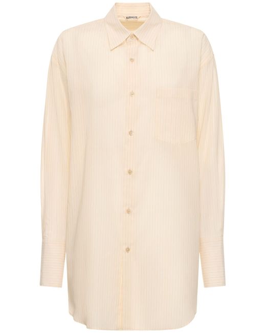 Auralee Striped Organza Cotton Shirt