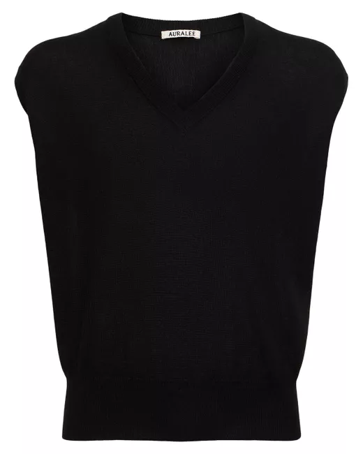 Auralee Silk Cashmere Knit V-neck Vest