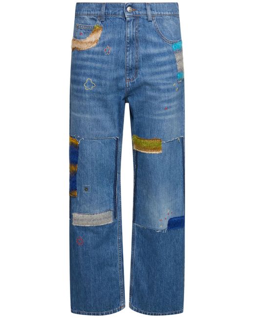 Marni Straight Cotton Denim Jeans W/mohair