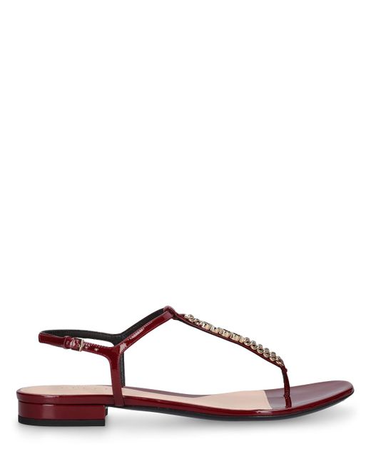 Gucci 15mm Signoria Leather Thong Sandals