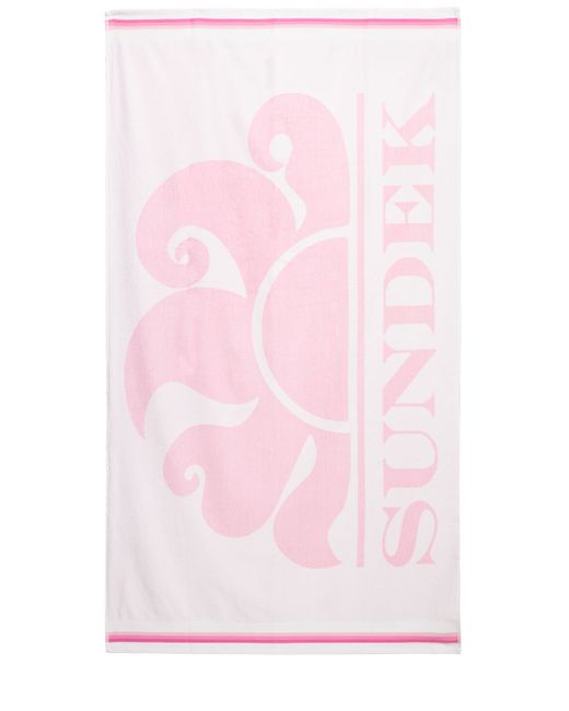 Sundek Logo Jacquard Cotton Terry Beach Towel