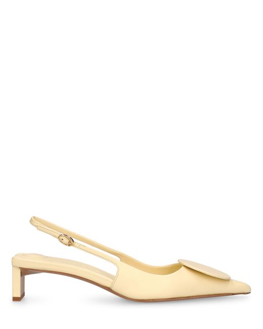 Jacquemus 40mm Duelo B Leather Slingback Heels