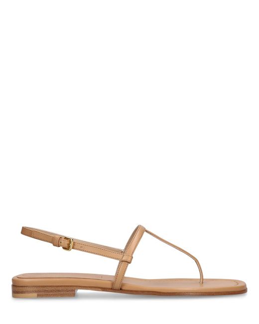 Michael Kors Collection 10mm Ali Leather Flat Sandals