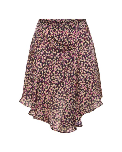 Isabel Marant Selena Printed Viscose Silk Mini Skirt
