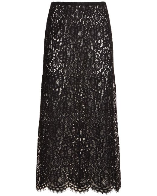Michael Kors Collection Lace Side Slit Midi Skirt