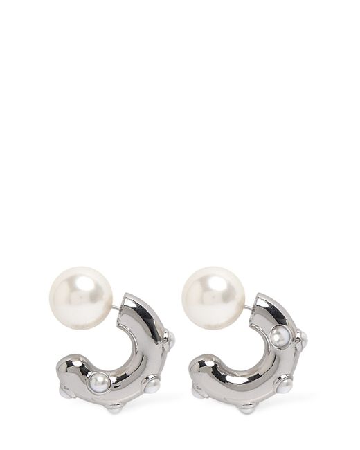 Marc Jacobs Dot Faux Pearl Hoop Earrings
